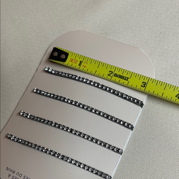 Kitsch Silver Rhinestone Bobby Pin Set (4pc) - Picture 7 of 10